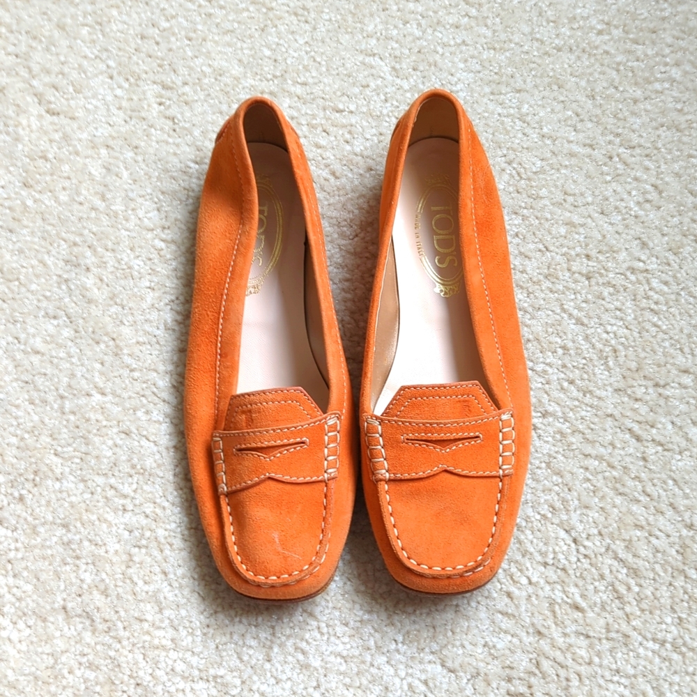 Cute Orange Suede TOD's Loafers